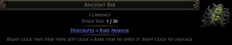MMOJUGG Path of Exile 2 Ancient Rib Details View of Item Function and Use